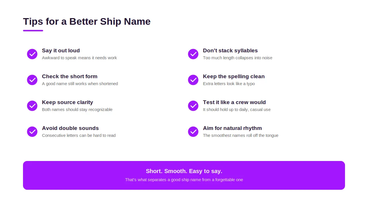 Tips for Creating a Better Ship Name