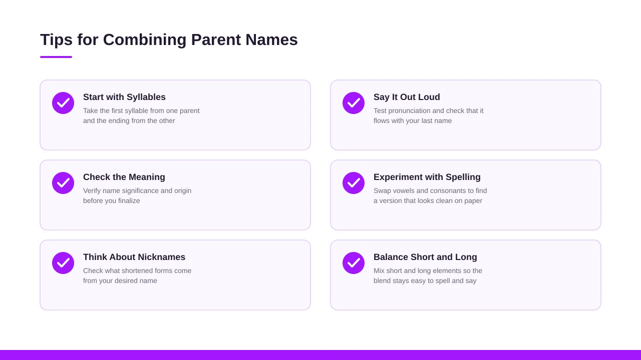 Tips for Combining Parent Names